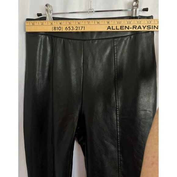 Wild Fable S Black Faux Leather High Rise Flare Slit Pants Goth Biker Costume - Picture 9 of 14